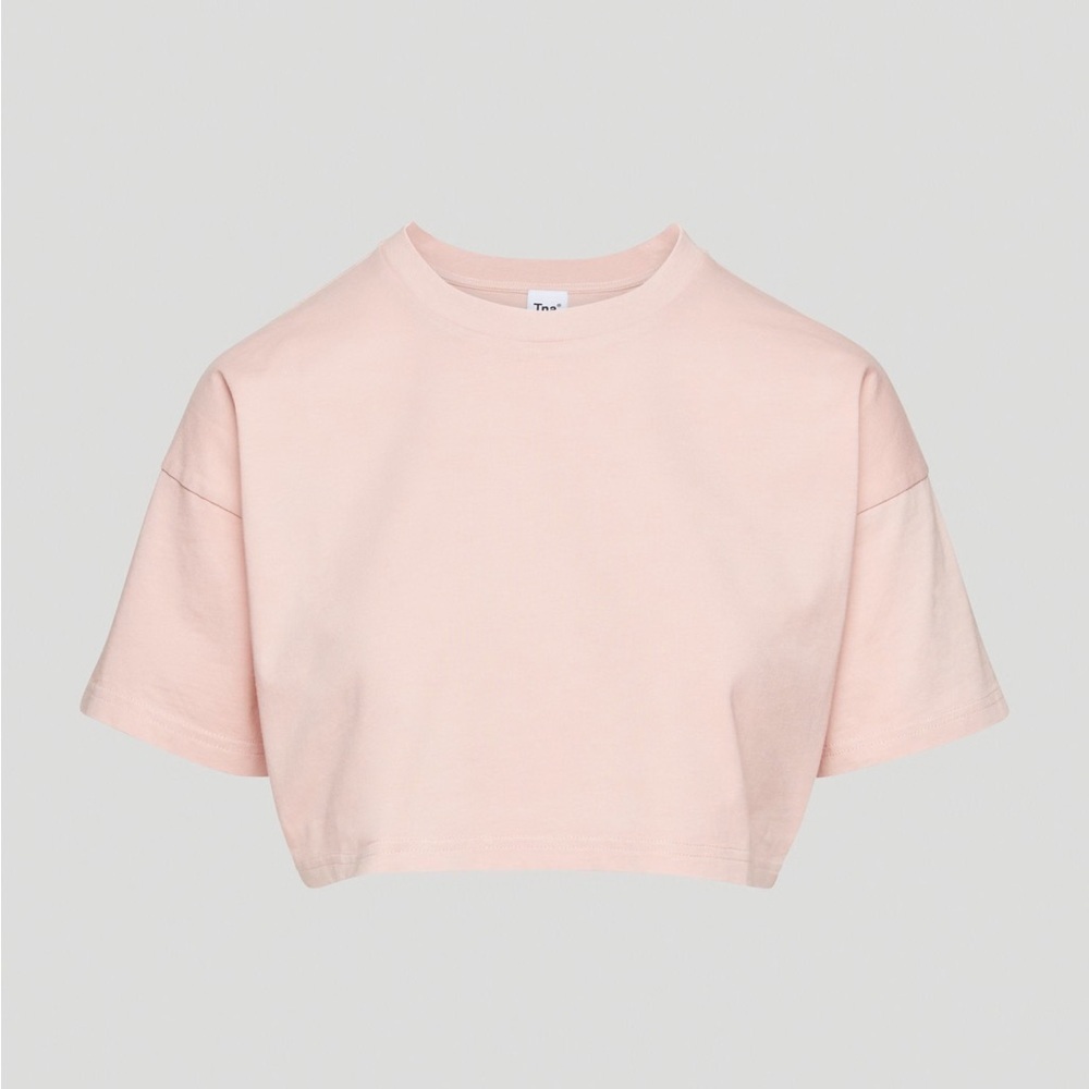 TNA| Aritzia| Light Pink Short Sleeve Cropped Tee Shirt Sz 2XS